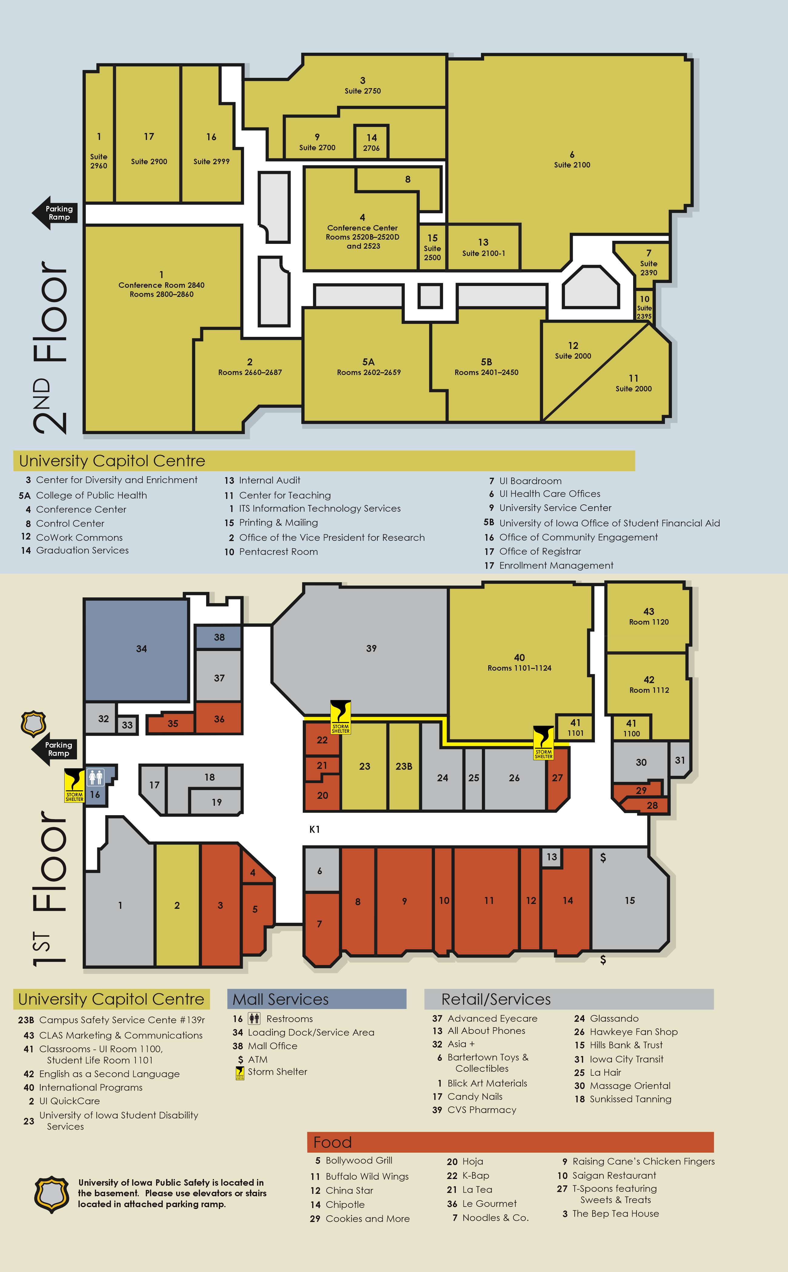 Old Capitol Town Center Store Map